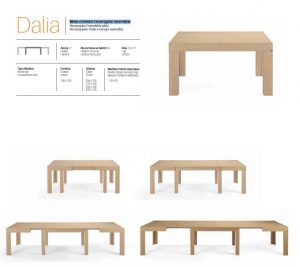 Mesa comedor rectangular extensible Dalia