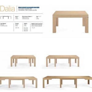 Mesa comedor rectangular extensible Dalia